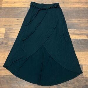 And Ea Wy black high-waisted wrap maxi skirt with a tie Women’s Size S